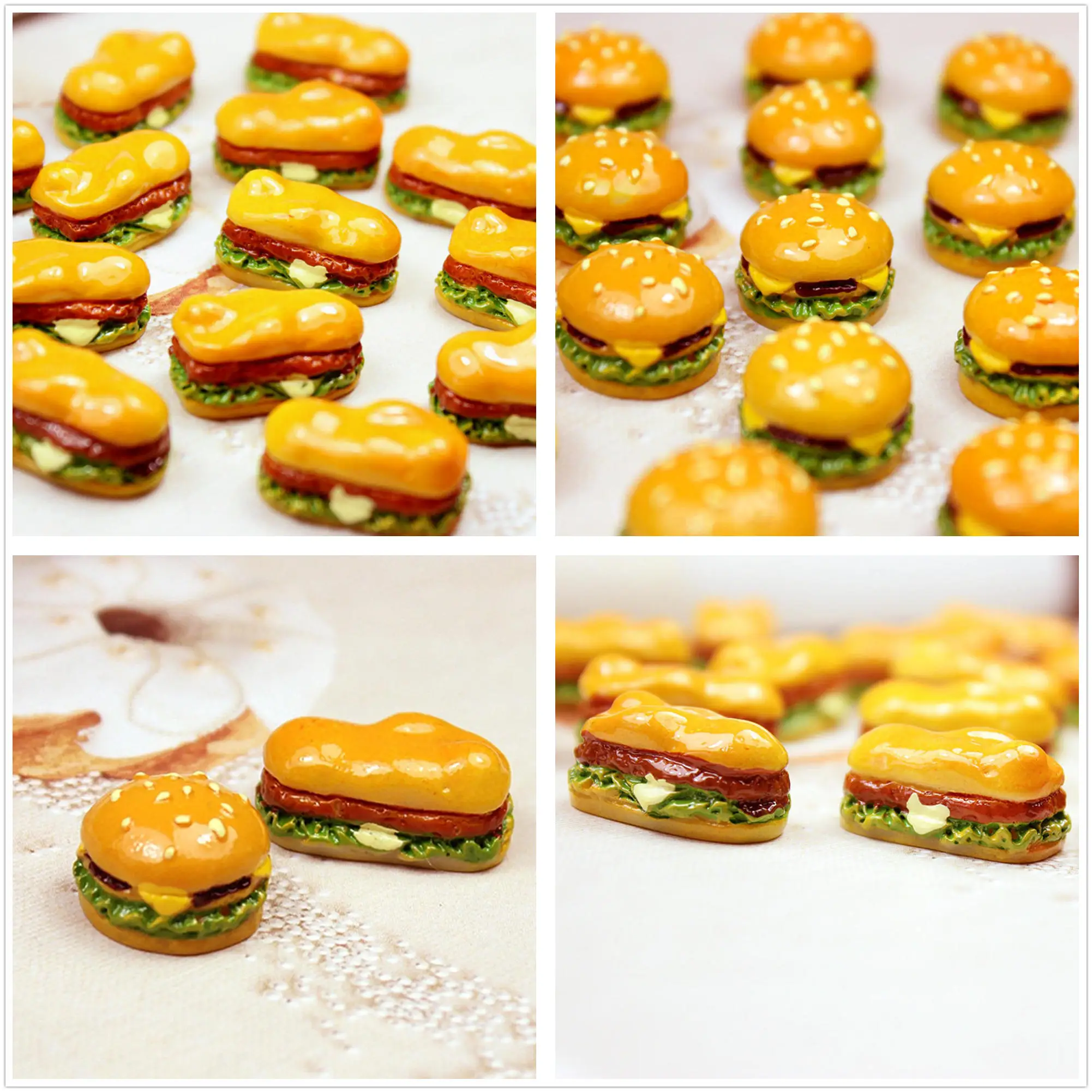 8Pcs Mini Simulation Food For Doll Kids Kitchen Toys Dollhouse Miniatures Classic Toy Hamburger TOY 6
