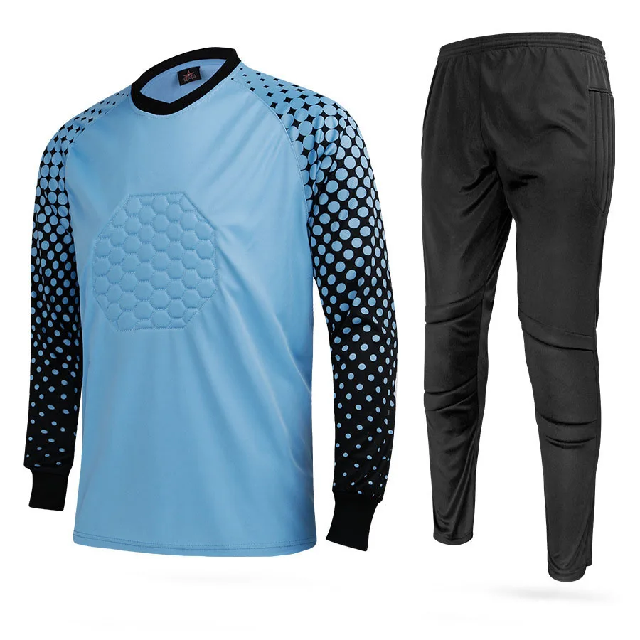 2018 New Kids Soccer Goalkeeper Jersey Set Men's Sponge Football Long Sleeve Goal Keeper
