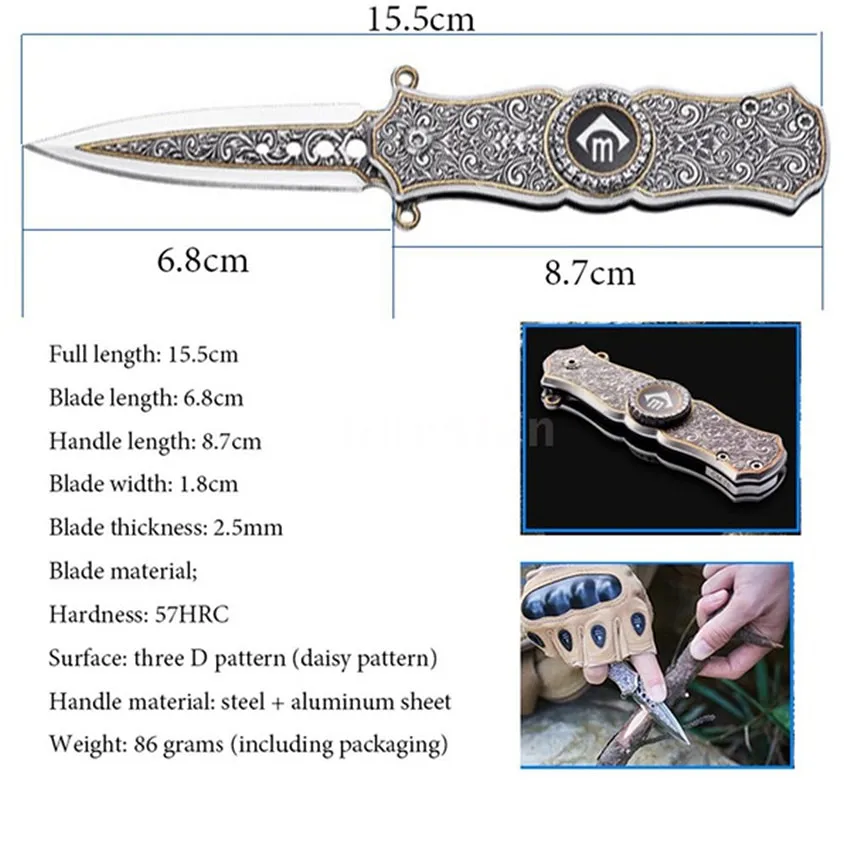 Multifunctional Folding Hand Spinner Toy EDC Portable Pocket Knife Spinner Outdoor Tools Camping Hunting Survival Seiko Gyro