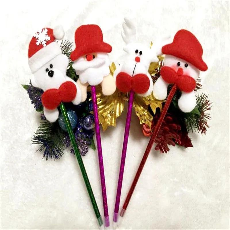4 Colors Cute Christmas Ballpoint Pens For Writing Black Ink Pens For