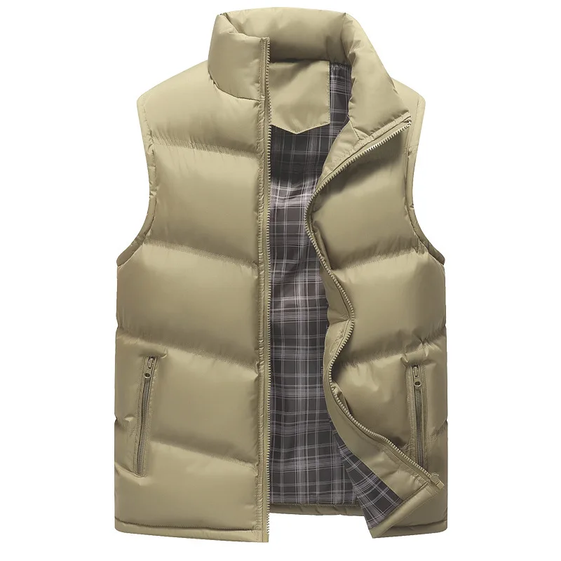 Men's Casual Autumn Baggy Fleece Vest Male Classic Solid Zipper