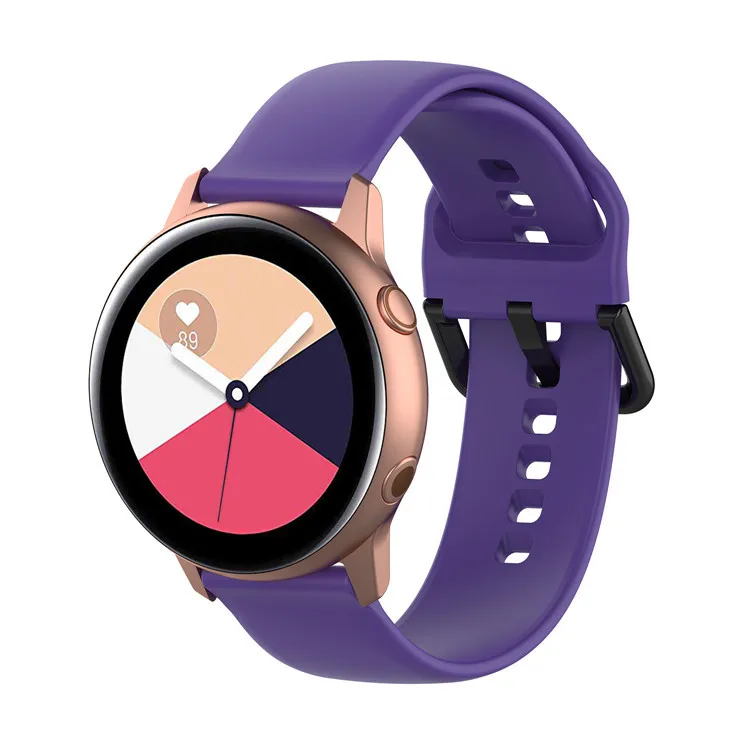 20 мм силиконовый ремешок для часов samsung Galaxy Watch Active 42 мм gear S2 спортивный сменный Браслет ремешок для SM-R500 L/S - Цвет: Фиолетовый
