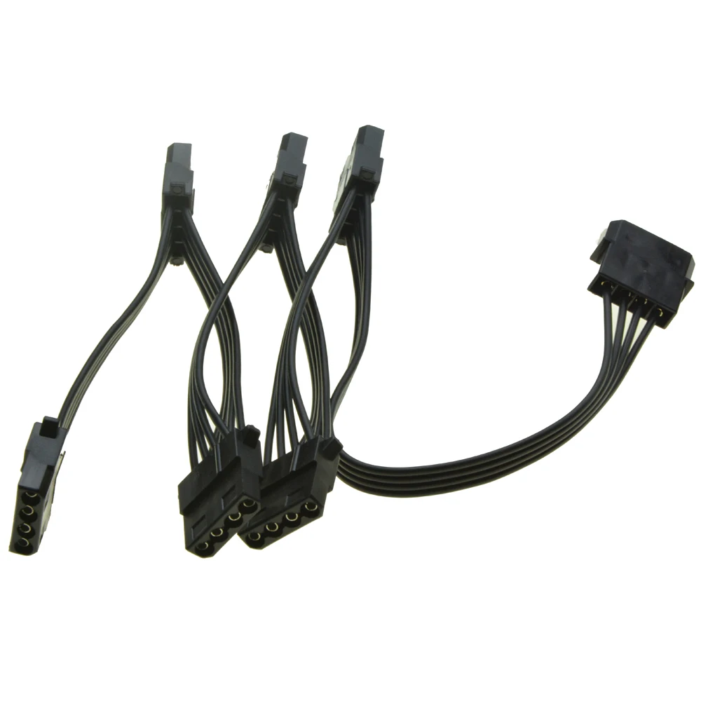 4 Pin Molex Power Supply Extension Cable 1 to 6 Port Multiplier IDE Splitter