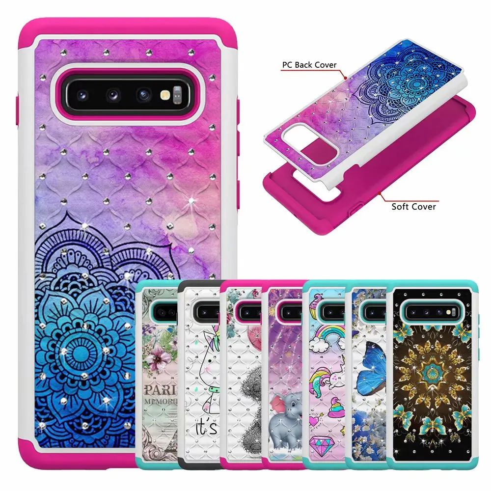 Гибридный бронированный чехол для samsung S10 Plus, 3D рельефный чехол-бабочка для телефона samsung Galaxy S10E S10Plus S 10, чехол Funda