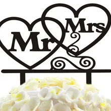100 шт./лот Творческий Двойное сердце "Mr Mrs" любителей дизайн Свадебный торт вставлена карты Свадебный Топпер украшения для торта для вечеринки