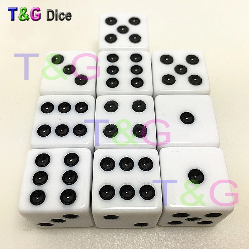 T& G Высокое качество сито кости Массовая 16 мм 6 Двусторонняя кубики для алкоголь, азартные игры