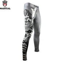 Боевые: Серый Воин боевые штаны BJJ боксерские Компрессионные спортивные штаны