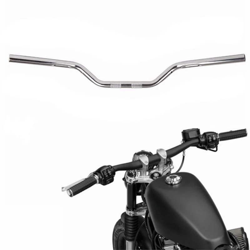 New 7/8 inch 22mm Chrome Motorcycle Iron Bracket Drag Bar Handlebar For H arley Honda Suzuki