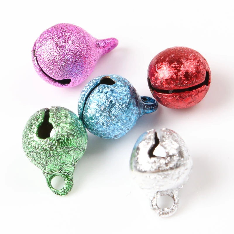 Color: Blue Ochoos Colorful Iron Loose Beads Charms DIY For Pendant 100 Pcs 68mm Christmas Jingle Bells Wholesale Jewelry making