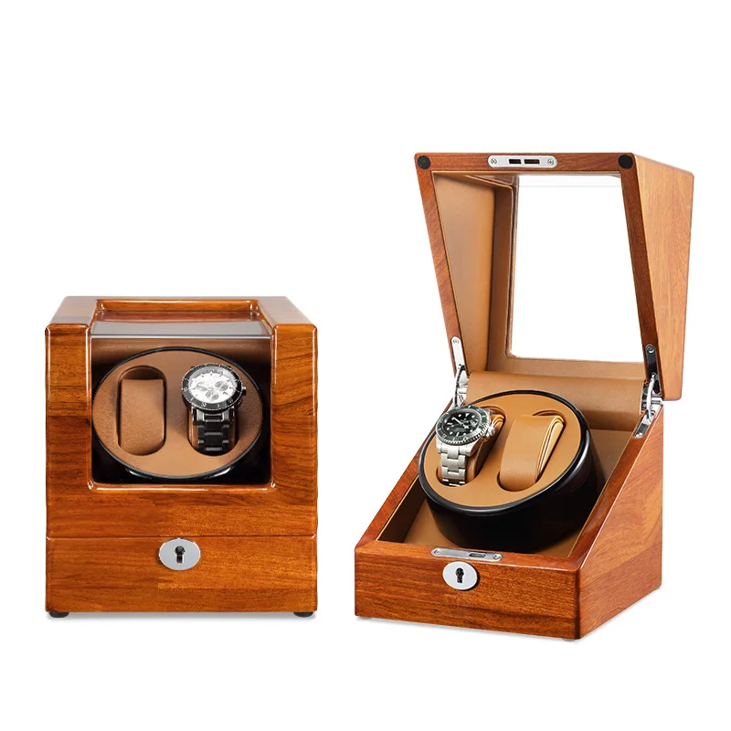 

2+0 handmade watch display box luxury automatic rotating wooden watches winder