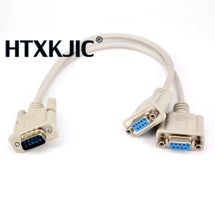 

DB9 9Pin 1 to2 Rs232 Serial Cable Splitter Directly Connected COM 2 in 1 Data Cable Male to Femalefor Cash Register POS Display