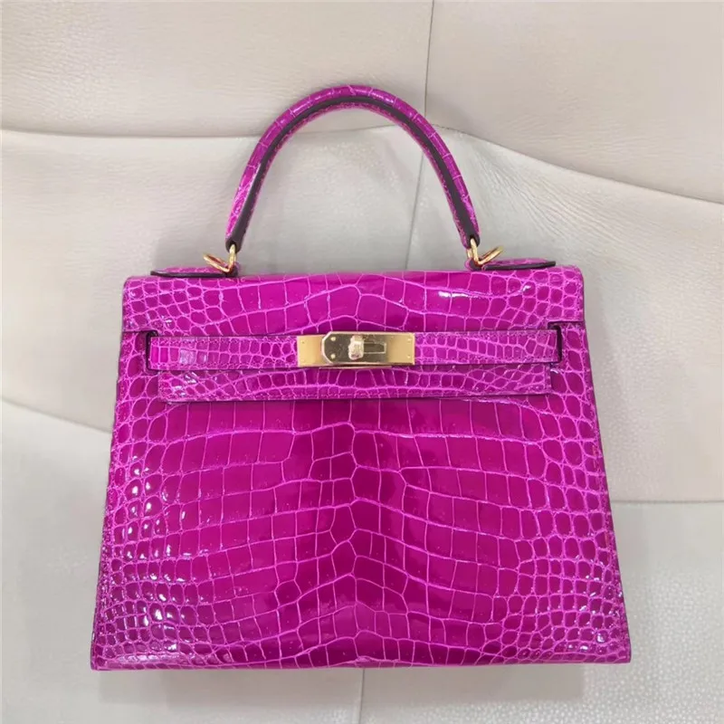 LGLOIV 100% Genuiner сумка из крокодиловой кожи роскошные сумки дизайнер через плечо для женщин крокодиловой кожи розовый