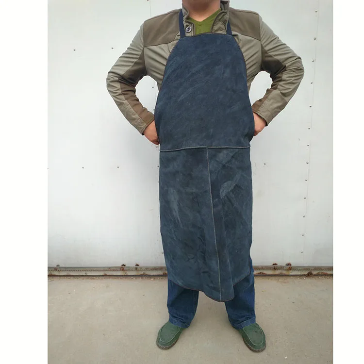 CCGK Welding Apron Cow Suede Welders Leather Safety Bib Apron Labor Working Protective Clothing Heat Resistant  Fire-resistant (6)