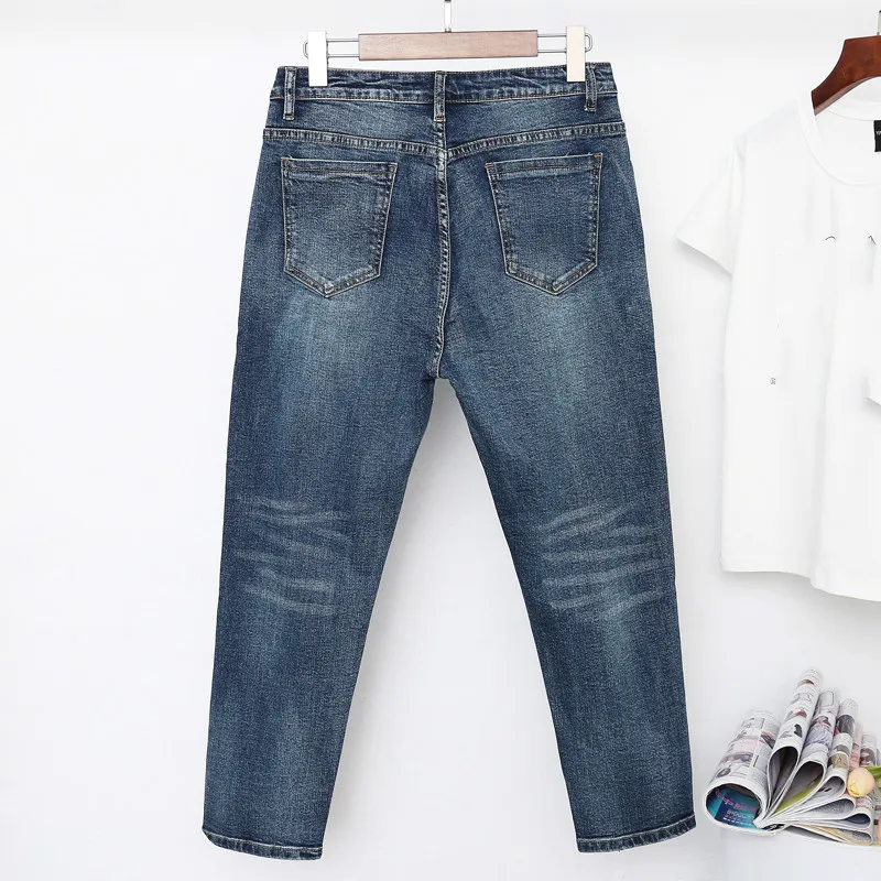 Spring Autumn High Waist Female Boyfriend Jeans For Women Trousers Denim Harem Pants Bleached Jeans Woman Plus Size Spring Autumn High Waist Female Boyfriend Jeans For Women Trousers Denim Harem Pants Bleached Jeans Woman Plus Size