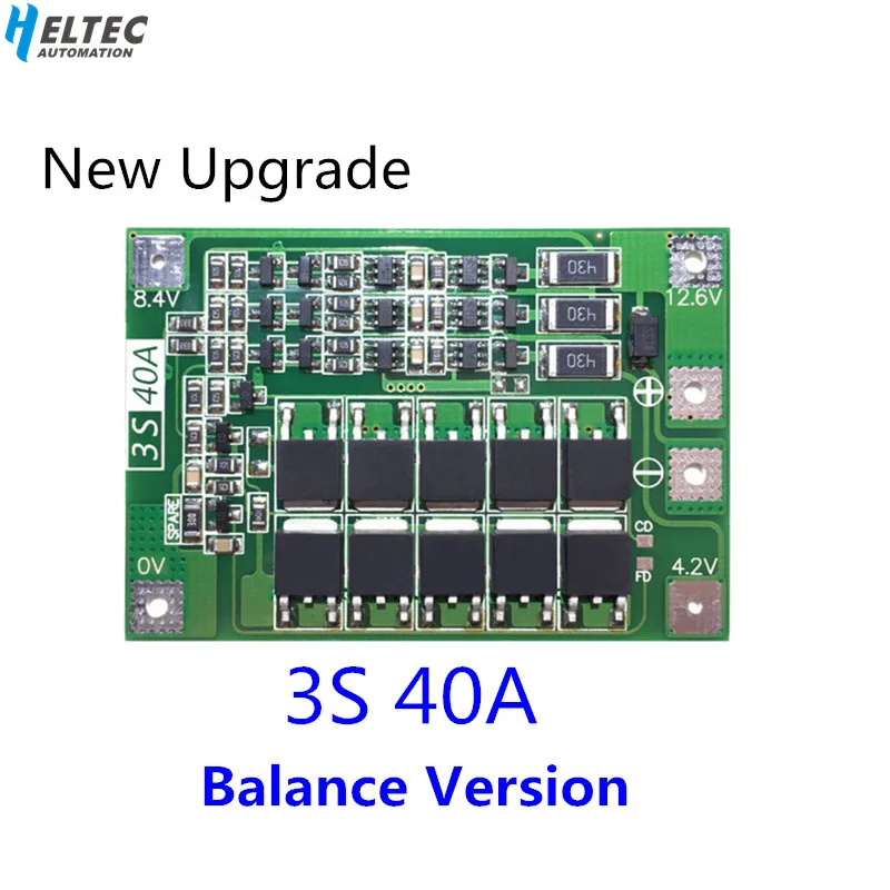 3S 40A BMS 11,1 V 12,6 V 18650 литиевая батарея Защитная плата с сбалансированной версией для сверла 40A ток
