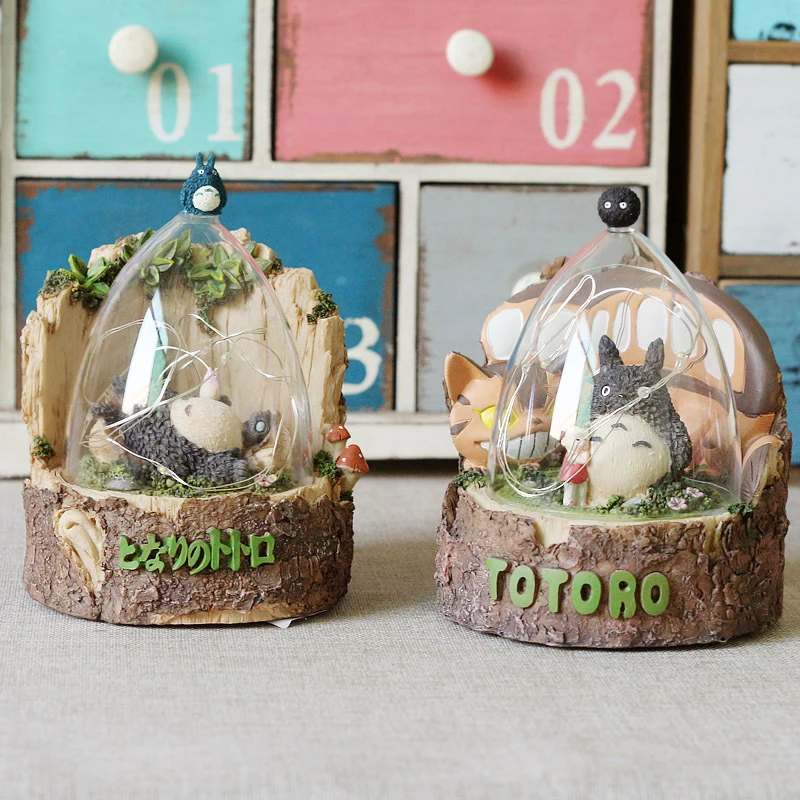 

Cute Anime Cartoon Spirited Away No Face Totoro Light Novelty kids Night Light Resin Decorative Table Lamp 1PC Led Lamp Battery