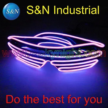 

Purple El Wire Shutter Party Glasses - on/slow flash/quick flash/off/Function 4 holiday,party ,festival,show