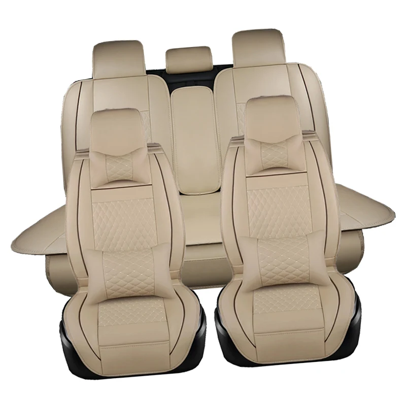 Beige2 Baby Cars Car Seat Cover Truck Suv Auto Leather Cushion Pad Mat Set For Chery Amulet Crosseastar Indis Kimo Fora Arrizo Bonus 7 - Название цвета: Beige2