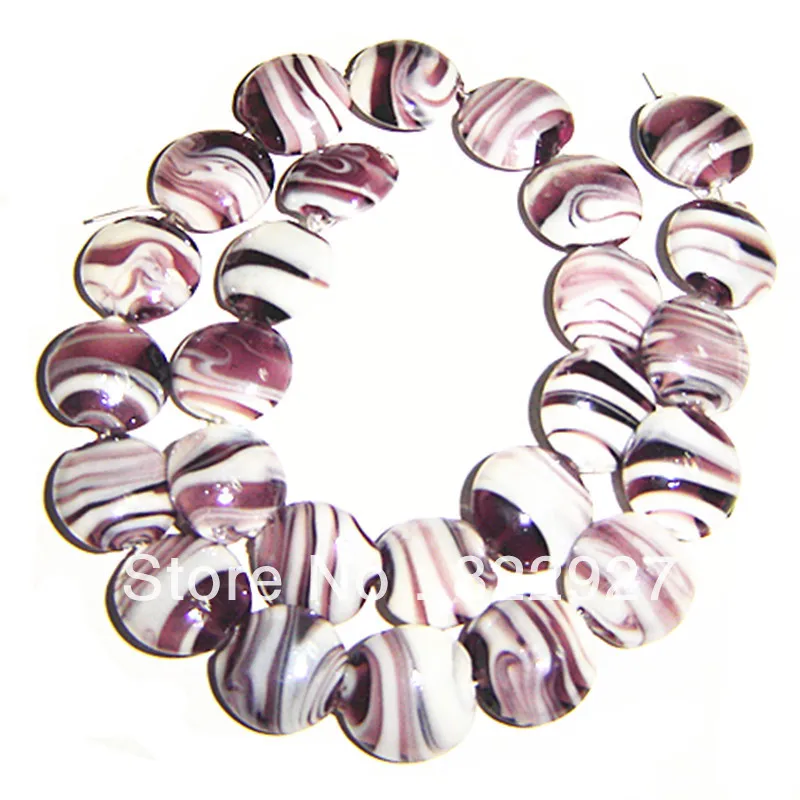 

8x15mm disc shape murano glass beads,26 pieces with 1.5mm hole for jewelry use
