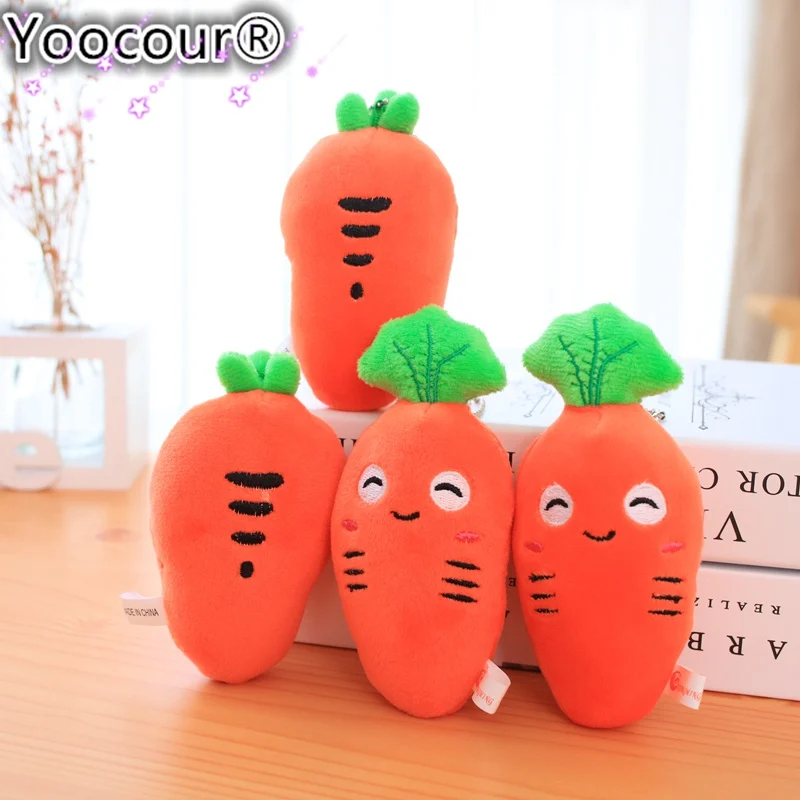 12cm Creative Simulation Mini Carrot Plush Toys Keychain Soft Carrots Stuffed Toy Small Pendant For Kids Gift