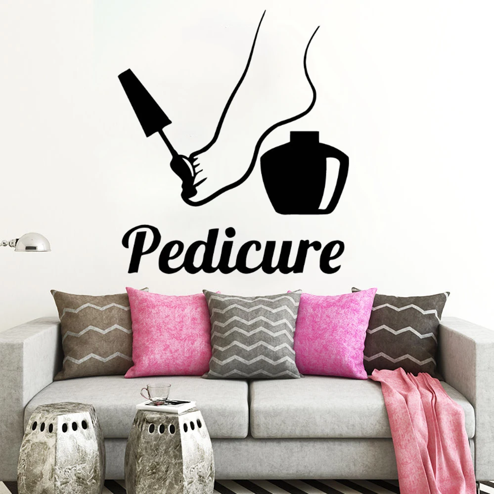 Vinyl Pedicure Wall Decal Nails Polish Nail Art Wall Sticker Removable