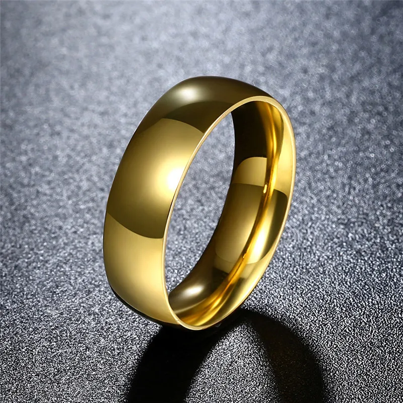 

K's Gadgets Tungsten Titanium Steel Wedding Gold Color Men Enagement Finger Ring Alliance Cool Classic Jewelry for Woman
