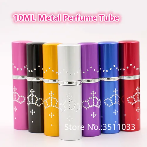 10ML Empty Aluminum Perfume Atomizer Fragrance Tube Cute Glass Spray Bottle Cosmetic Scent Container Pink Silver Black | Красота и