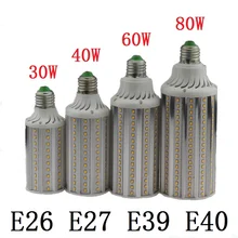 2 шт./лот E39 corn light E26 E27 SMD2835 30 Вт 40 Вт 60 Вт 80 Вт Светодиодный светильник E40 светодиодный bomblias прожектор Алюминий PCB светодиодный трубки