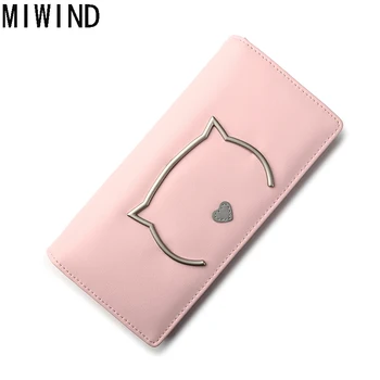 

MIWIND Creative Women Long Wallet Cartoon Mouse Fashion Design Clutch Wallet Pu Leather Female Card Holder fashion BagTMP1123
