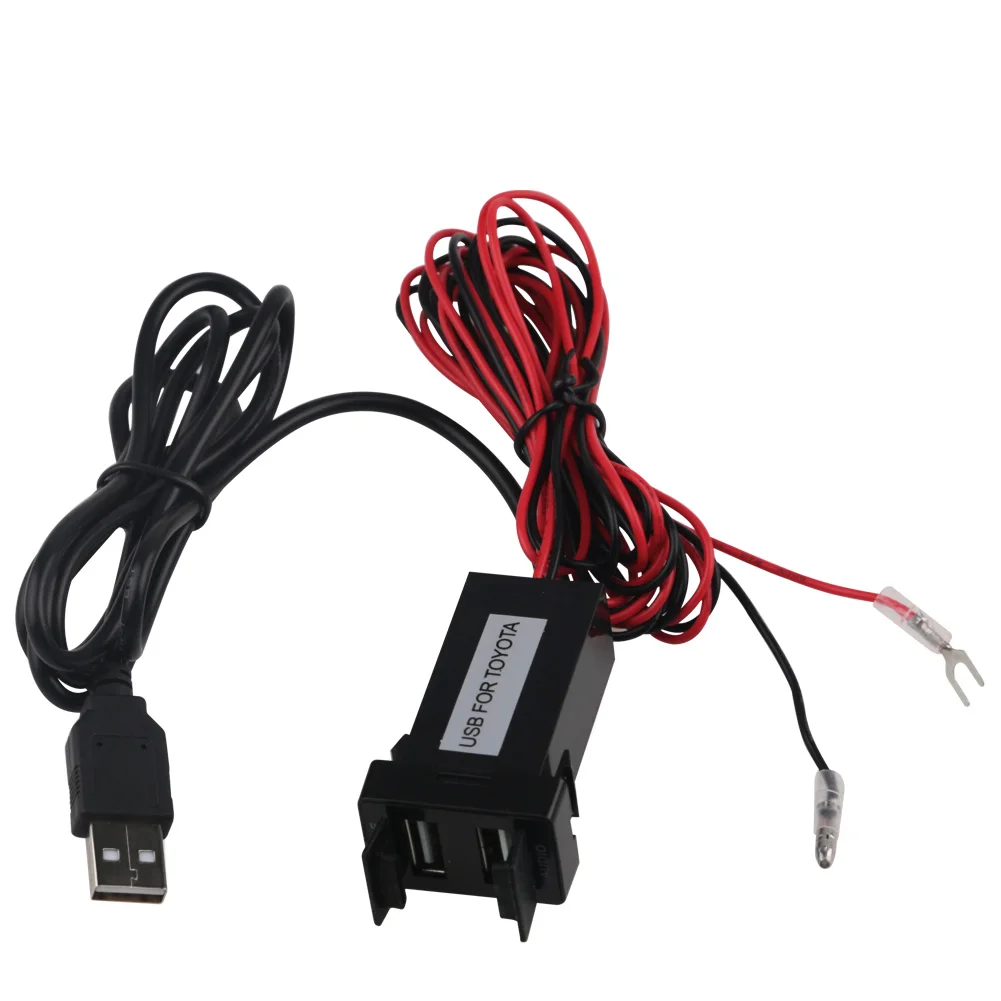 Для toyota usb зарядное устройство адаптер порта интерфейсный кабель аудио разъем 2.1A 12 V-24 V Телефон Dual USB зарядка для автомобиля Тойота авто - Название цвета: Dual USB Charger