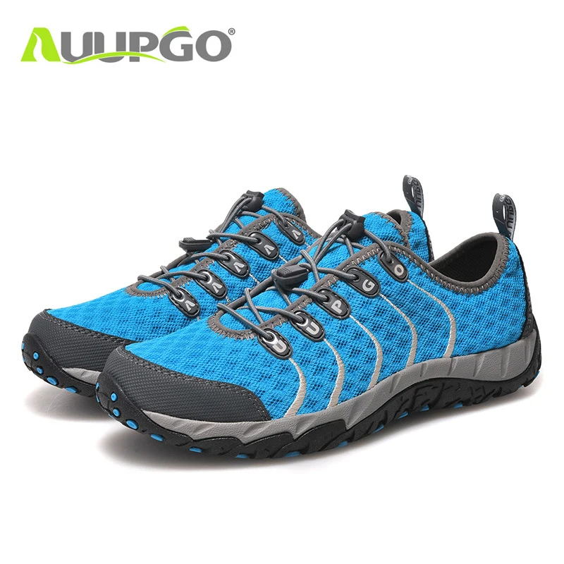 AUUPGO الترفيه أحذية رياضية الرجال النساء في الهواء الطلق المشي الإرتحال الدراجات المنبع أحذية مقاومة للانزلاق خفيفة تهوية مريحة