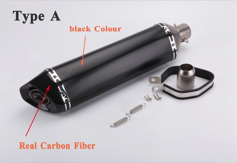 

Inlet 51mm Motorcycle Akrapovic Exhausts Muffler Pipe Stainless Steel Motorbike Muffler Escape Carbon Fiber Tip with DB Killer