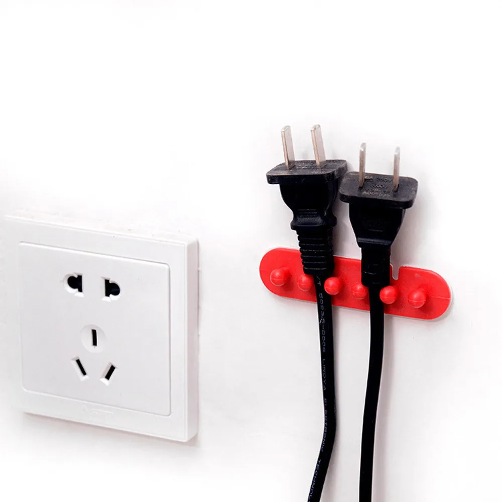 2 Pcs Color Random Wire Cord Clip Cable Line Holder Tie Fixer Organizer Drop Adhesive Clamp