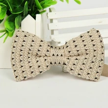 Мужская бежевая, черная вязаная бабочка, классический двойной слой, предварительно завязанный Вязаный Галстук-бабочка, классические галстуки-бабочки для жениха, Свадебная вечеринка, ZZBW226