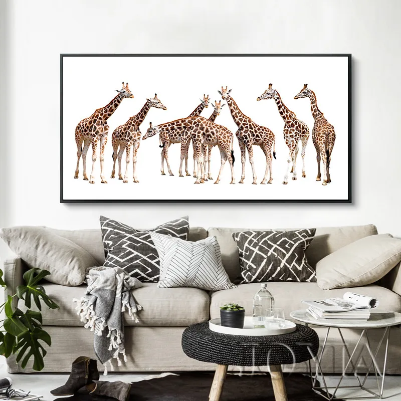 Buy Giraffe Wall Painting Canvas Art Giraffes Family
