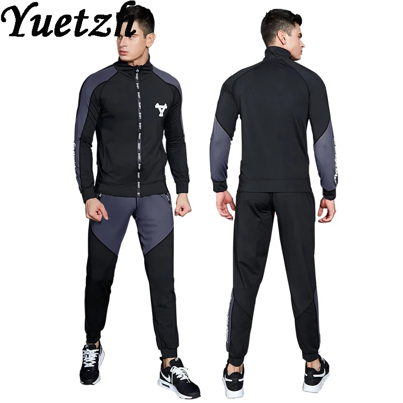 

New men sport running gym fitness suit wear sportswear hiking climbing casual clothes russian outdoor tracksuit training suit