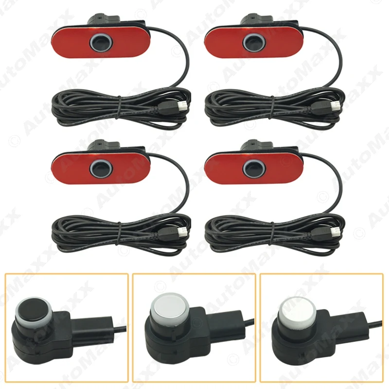 

FEELDO 4Pcs Car 16.5mm Original Parking Flat Sensor With 2.5m Line Car Radar Parktronic Assistance 3-Color #AM3743