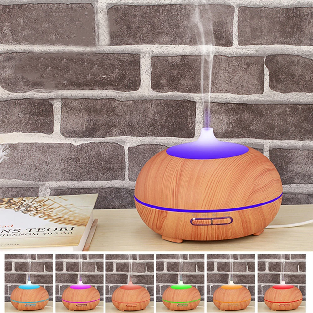 

Wood Grain Essential Oil Diffuser 7 Color LED Light Aroma Diffuser Ultrasonic Cool Mist Air Humidifier for Bedroom Office Spa