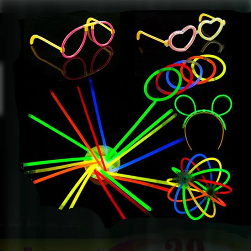 

24pcs glow stick accessories connectors Headband glasses butterfly Bracelets Necklaces Party Fluorescent Neon Color Xmas Navidad