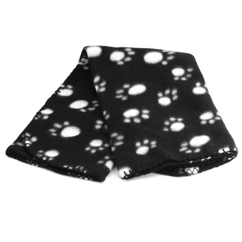 

2018 New Cute Floral Pet Warm Paw Print Dog Puppy Fleece Soft Blanket Beds Mat 5 Colors