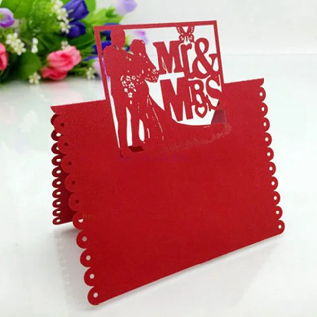 100pcs red fancy wedding invitation card party favor decoration