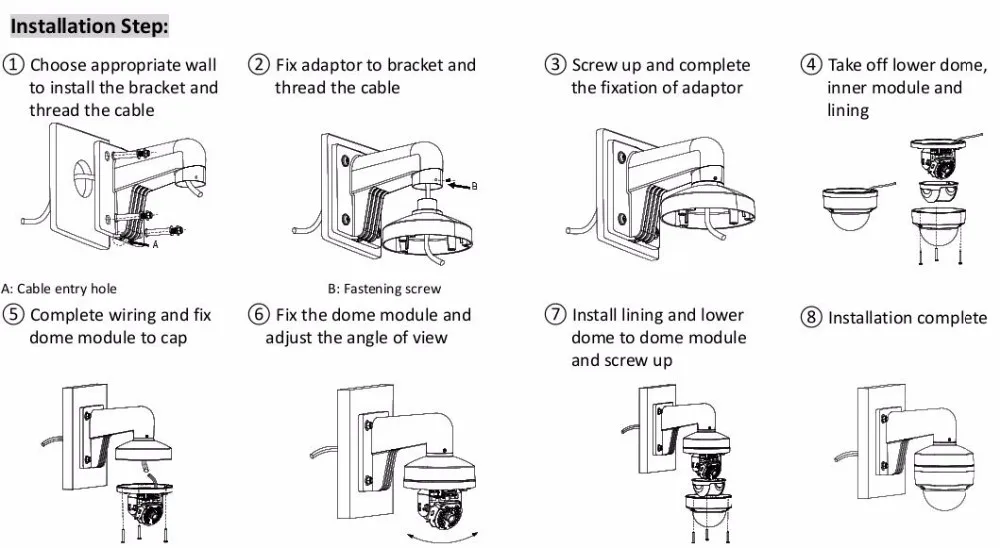 CCTV Camemra настенный кронштейн для купола Камера DS-2CD2142FWD-IS