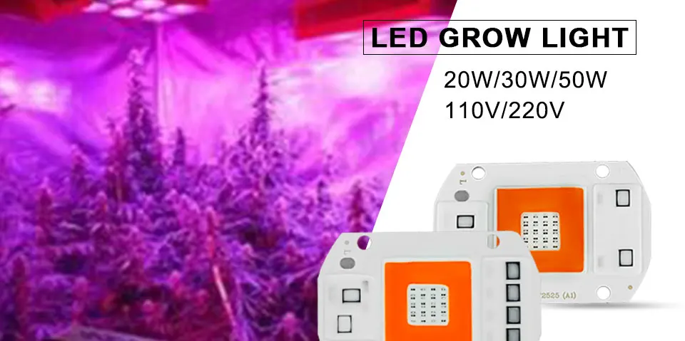 Полный спектр светодиодный Фито прожектор светильник s 20 Вт 30 Вт 50 Вт 80 Вт 110 В 220 В COB Чип светодиодный светильник для выращивания растений Гидропоника