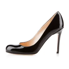 Amourplato Ladies French Style Women Handmade Fashion Simple Office 100mm Pump Round Toe Classmate Party Shoes