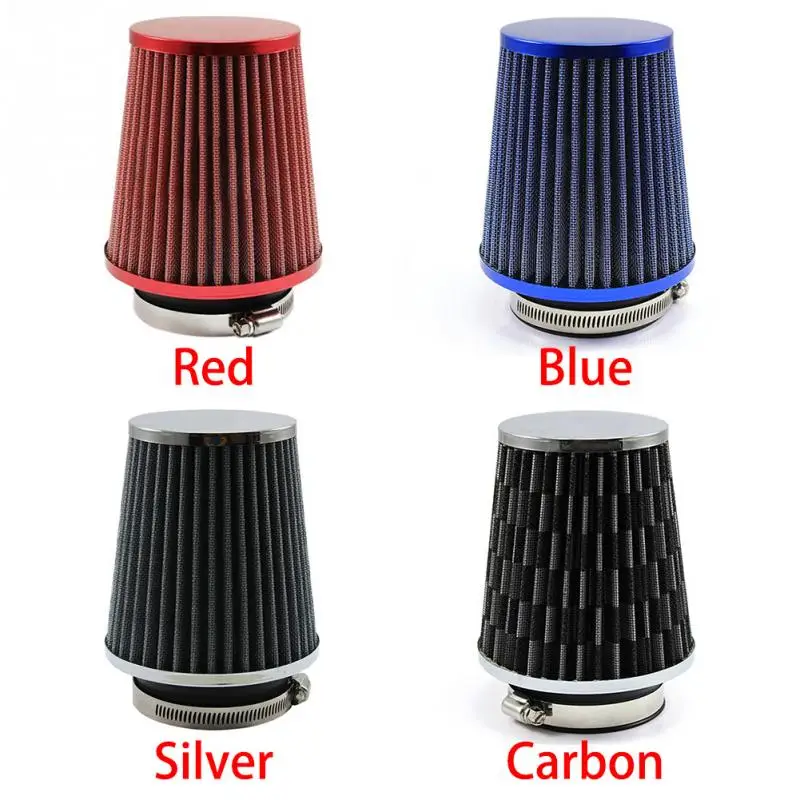 Red Universal 3/" Car Air Filter Clean Intake High Flow Short RAM//COLD Round Cone