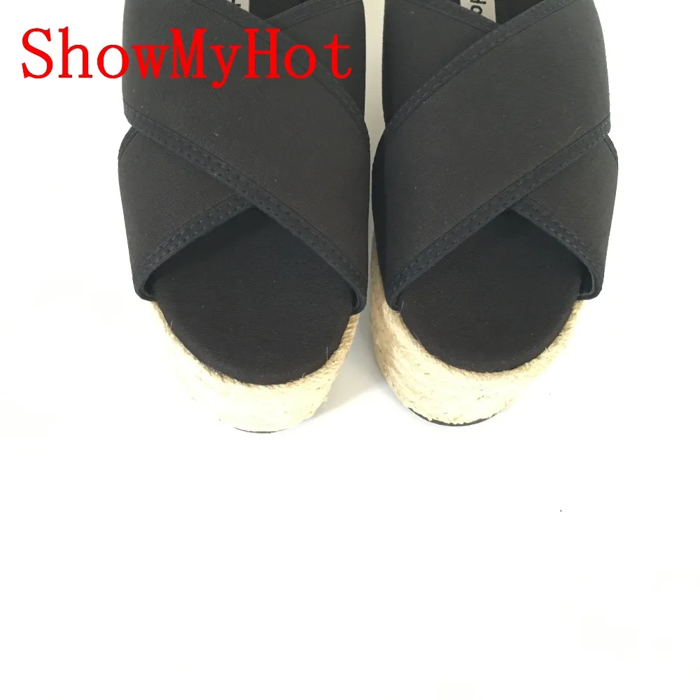ShowMyHot/Летняя толстая подошва с наклоном; Винтажная обувь на высоком каблуке с круглым носком; женские босоножки; обувь на танкетке; zapatos mujer; босоножки