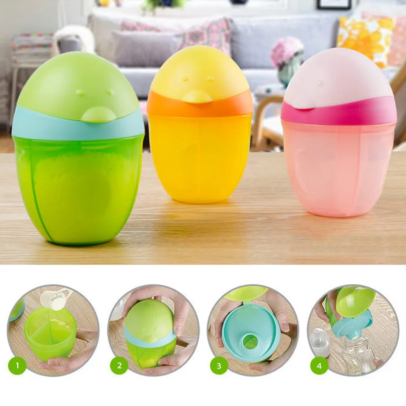

Cartoon Penguin Baby Milk Powder Box Portable Three-Layer Formula Dispenser Food Container Storage Feeding Box