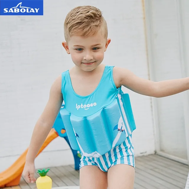 SABOLAY Children's Swimsuit Boys Elastic One Piece Summer Buoyant Vest
