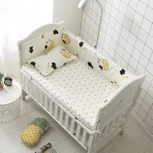 Акция! 6 шт. Корова детская кроватка бампер наборы, для маленьких девочек Детская кроватка комплект, розовый мягкий детское постельное белье, включает(бамперы+ лист+ наволочка