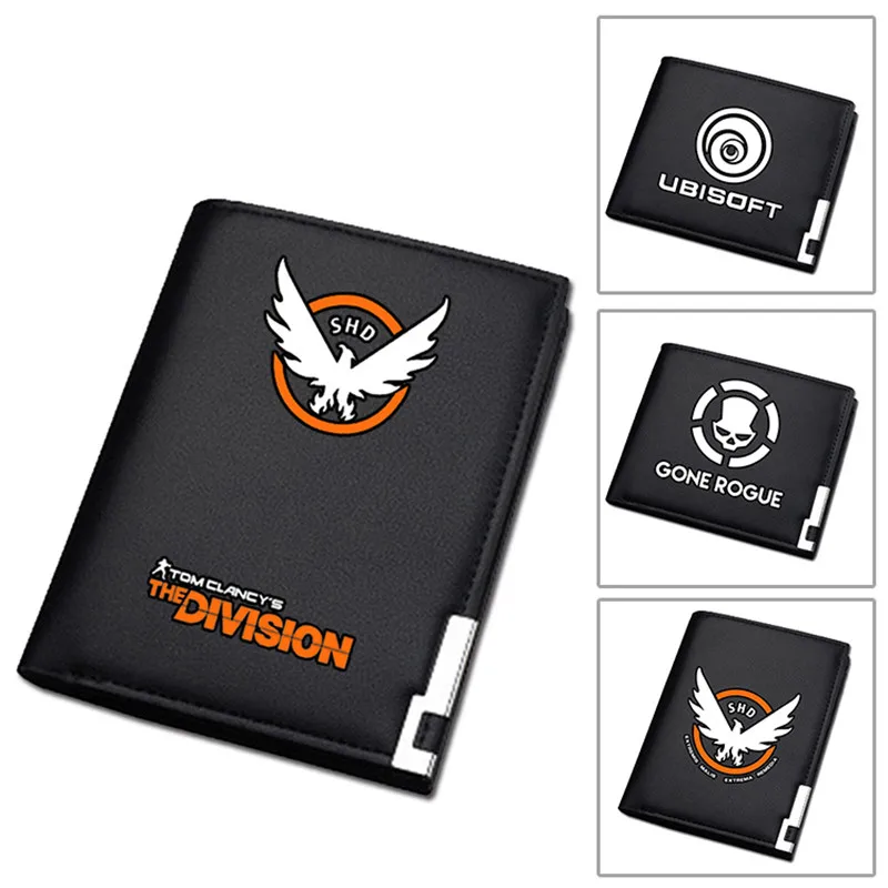 

Tom Clancy's The Division 2 Game Printing Men Long Purse Division Pu Leather Short Wallet Gift Money Bag ID Card Holder Carteira